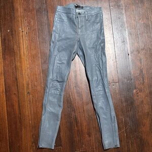 J Brand mid rise Slate/Blue Leather Pants